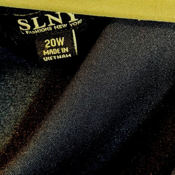 NWT SLNY Fashions Sleeveless Tiered Chiffon Dress, Navy Blue, SIZE 20W - Picture 4 of 10